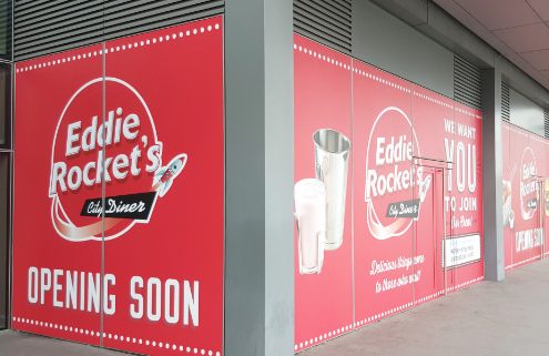 Window graphics installed at Eddie Rockets